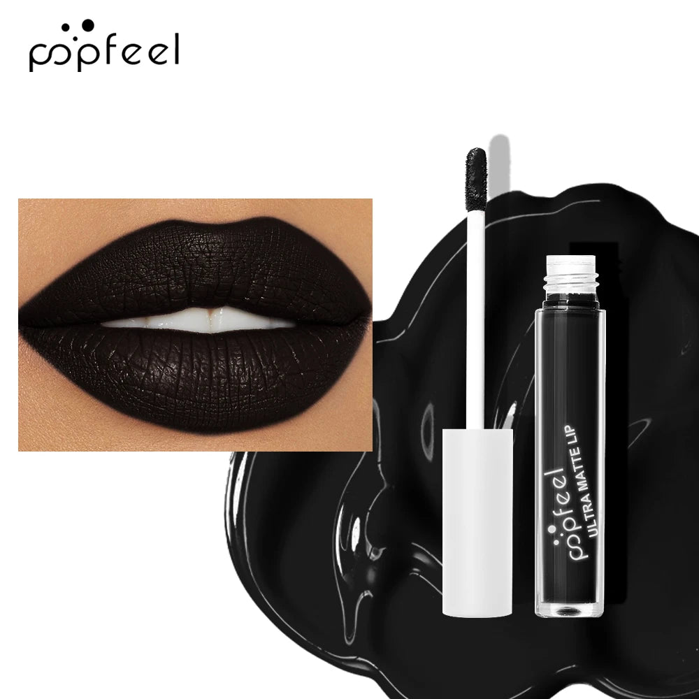 Party Lip Glaze Personality Candy Color Lip Gloss, Black Lip Glaze, Non-Stick Cup Long Lasting Lip Gloss