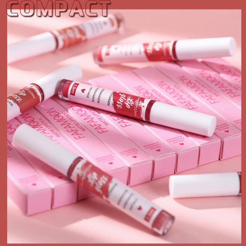 12 Colors of Lip Gloss, Waterproof and Sweat-Proof, Non-Sticky, Long-Lasting Matte and Non-Fading Matte Velvet Lip Gloss
