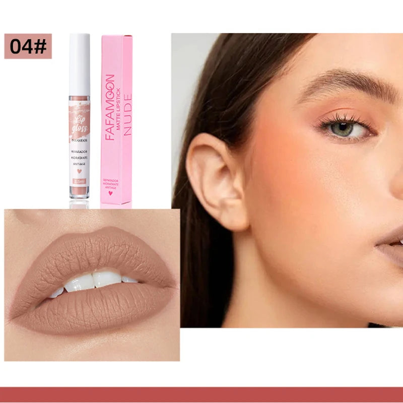 12 Colors of Lip Gloss, Waterproof and Sweat-Proof, Non-Sticky, Long-Lasting Matte and Non-Fading Matte Velvet Lip Gloss