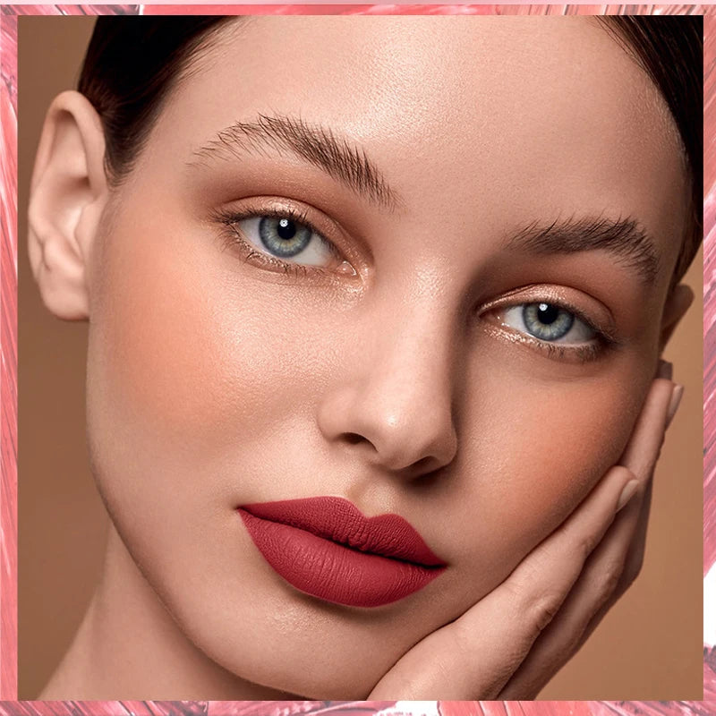 12 Colors of Lip Gloss, Waterproof and Sweat-Proof, Non-Sticky, Long-Lasting Matte and Non-Fading Matte Velvet Lip Gloss