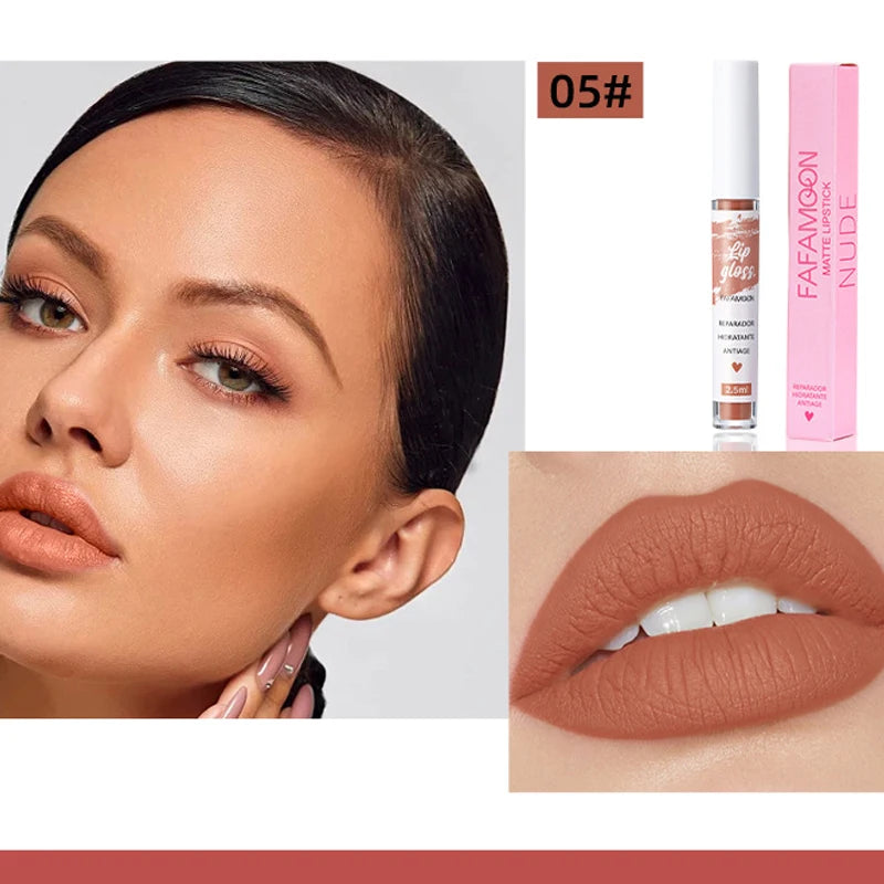 12 Colors of Lip Gloss, Waterproof and Sweat-Proof, Non-Sticky, Long-Lasting Matte and Non-Fading Matte Velvet Lip Gloss