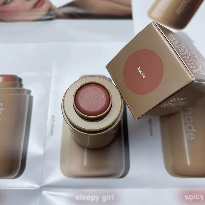 Pocket Blush Stick Lip and Cheek Hydrating Stick Natural Rouge Powder Blush Cream Lipstick Cheek Easy to Apply Color
