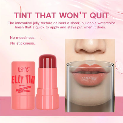 4 Colors Jelly Blush Stick Lip Balm Eyeshadow 3-In-1 Multi-Use Matte Blush Moisturize Brighten Lip Gloss